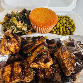 Jerk Pork Tips Plate